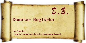 Demeter Boglárka névjegykártya